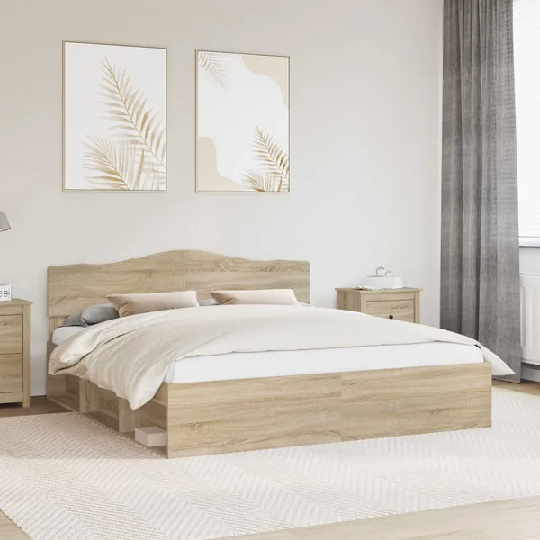 Cadre de lit Sonoma 200 x 200 cm Bois de pin massif