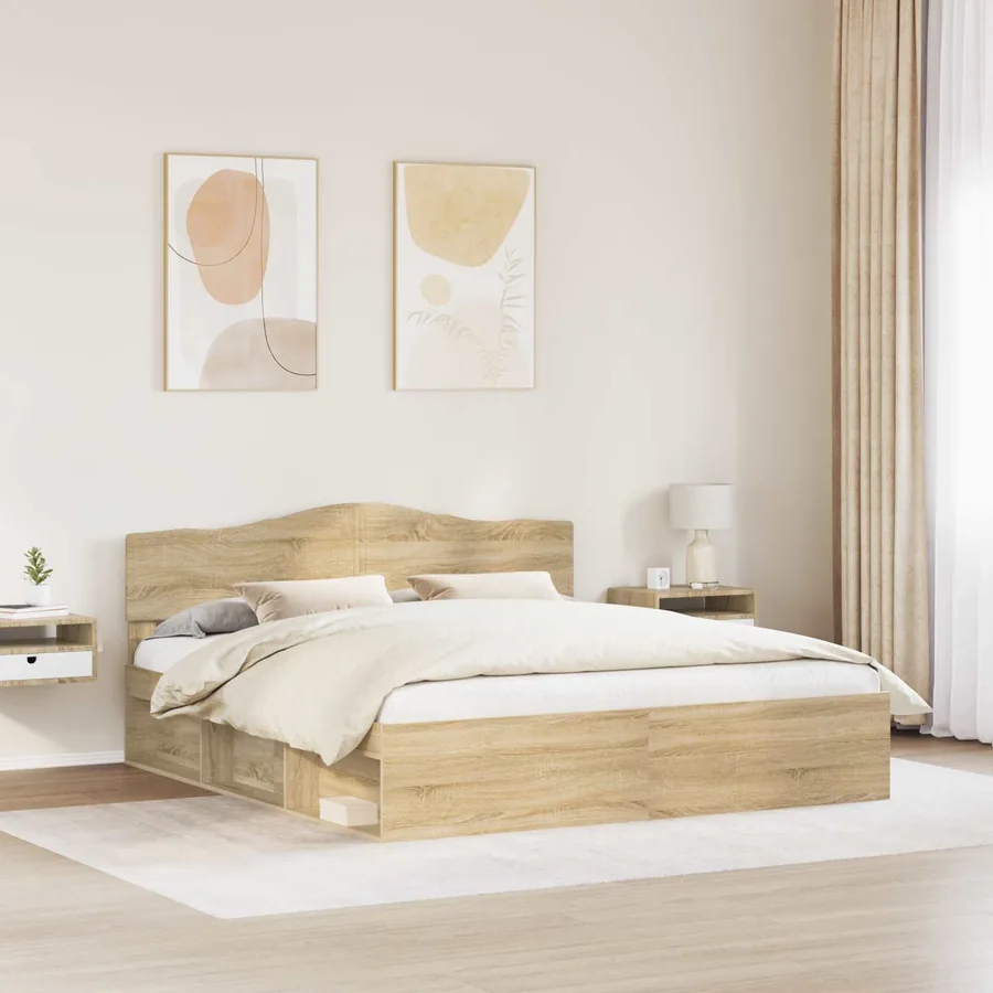 Cadre de lit Sonoma 200 x 200 cm Bois de pin massif - 3