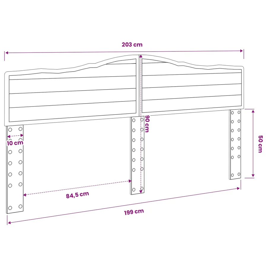 Tête de lit Blanc Bois d'ingénierie - 11