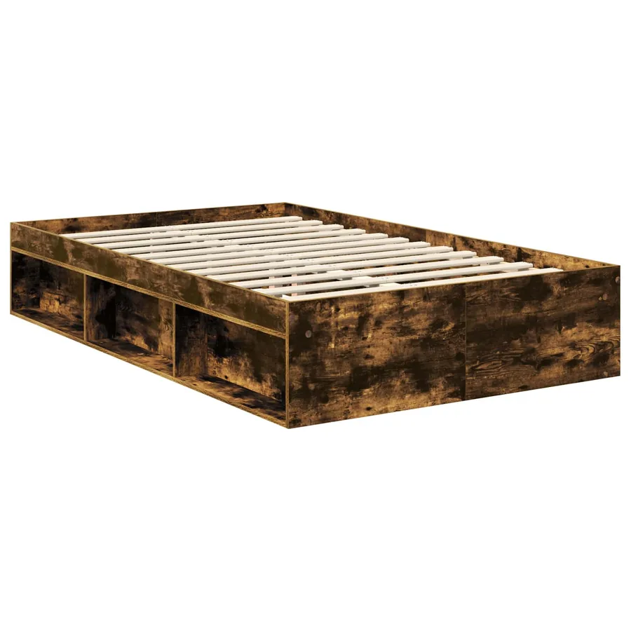 Cadre de lit Chêne fumé 120 x 190 cm Bois de pin massif - 5