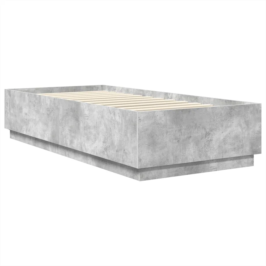 Cadre de lit Gris béton 100 x 200 cm Bois d'ingénierie - 6