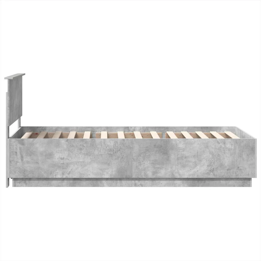 Cadre de lit Gris béton 100 x 200 cm Bois d'ingénierie - 9