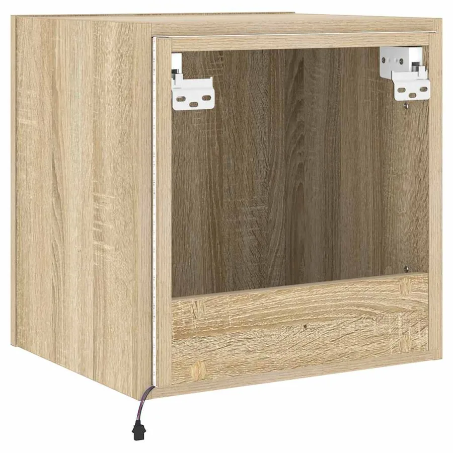 Meuble TV mural avec lumières LED chêne sonoma 40,5x35x40 cm - 11