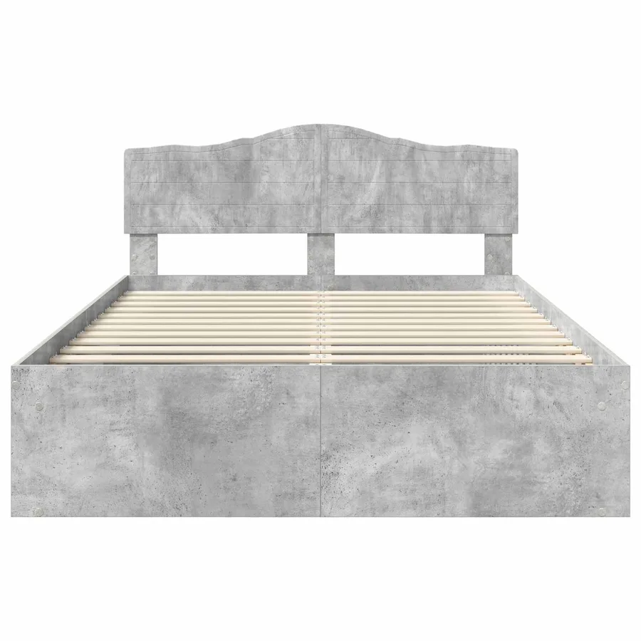 Cadre de lit Gris Béton 150 x 200 cm Bois de pin massif - 7