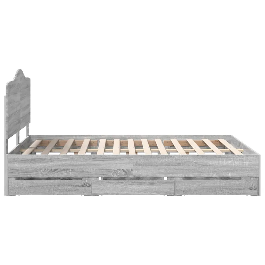 Cadre de lit Sonoma gris 140 x 200 cm Bois Ingénierie - 9