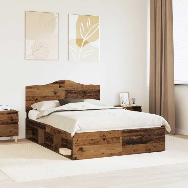 Cadre de lit Bois ancien 140 x 190 cm Pin massif
