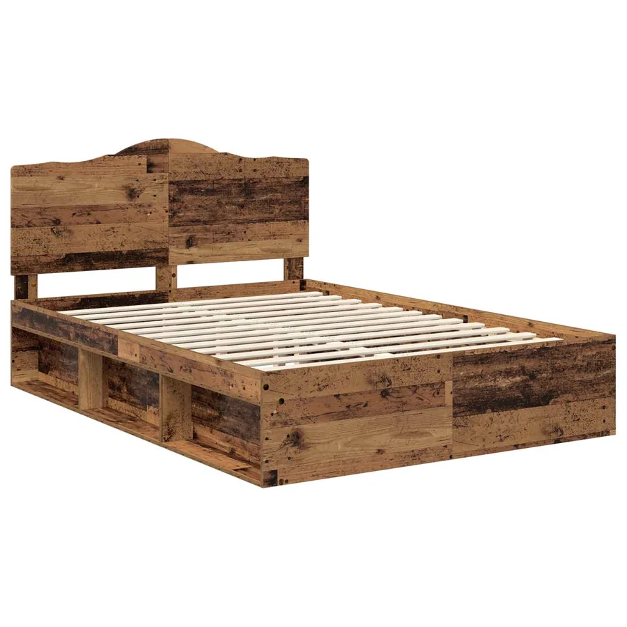 Cadre de lit Bois ancien 140 x 190 cm Pin massif - 4