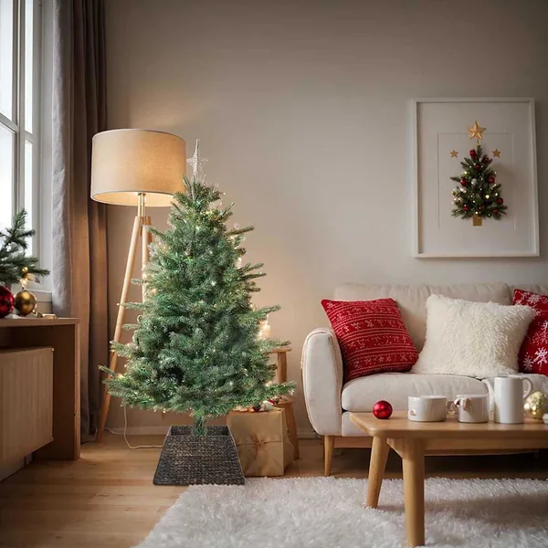 Collier de sapin de Noël Noir 50 x 50 x 25 cm Jacinthe d'eau