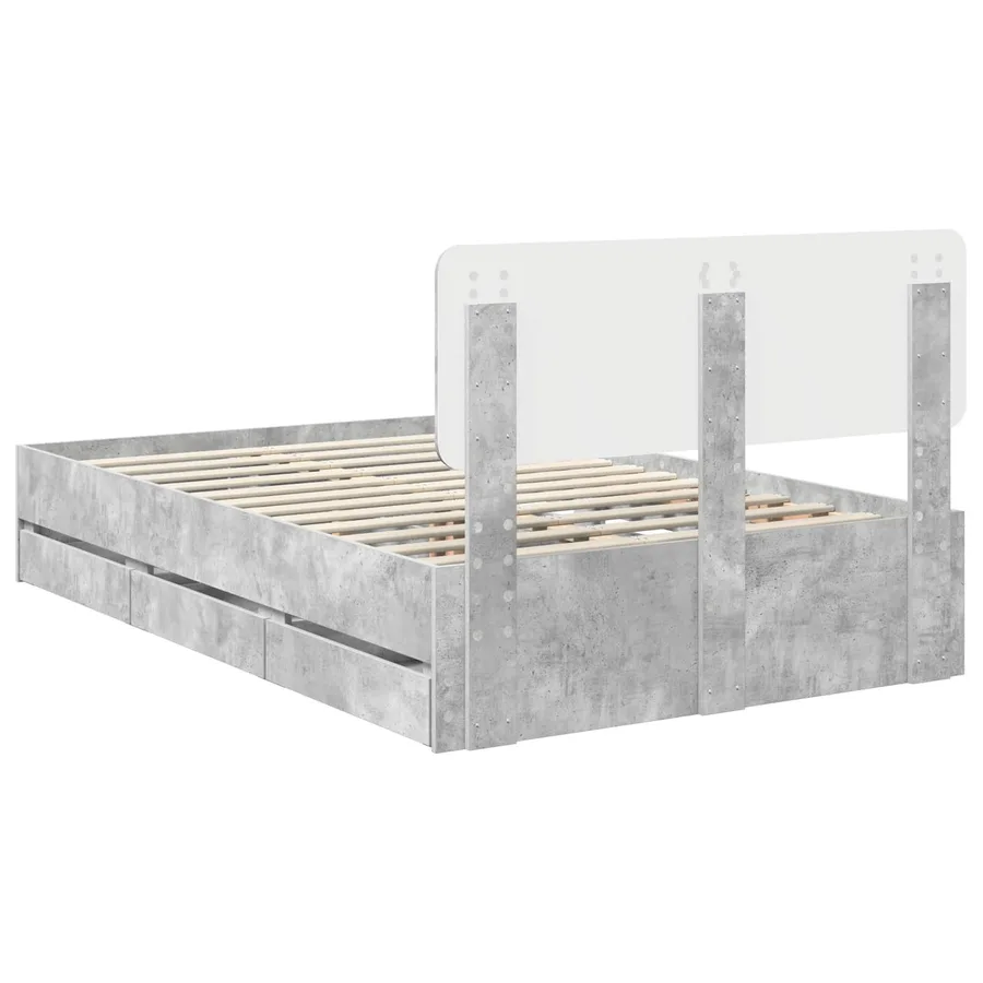 Cadre de lit Gris Béton 120 x 190 cm Bois d’ingénierie - 10