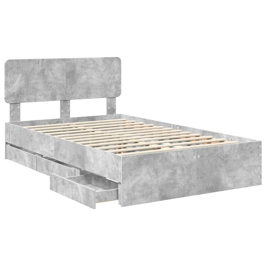 Cadre de lit Gris Béton 120 x 190 cm Bois d’ingénierie - 5