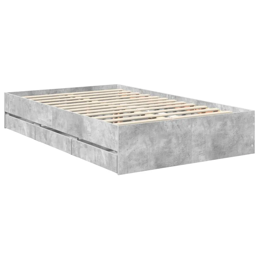Cadre de lit Gris Béton 120 x 190 cm Bois d’ingénierie - 6