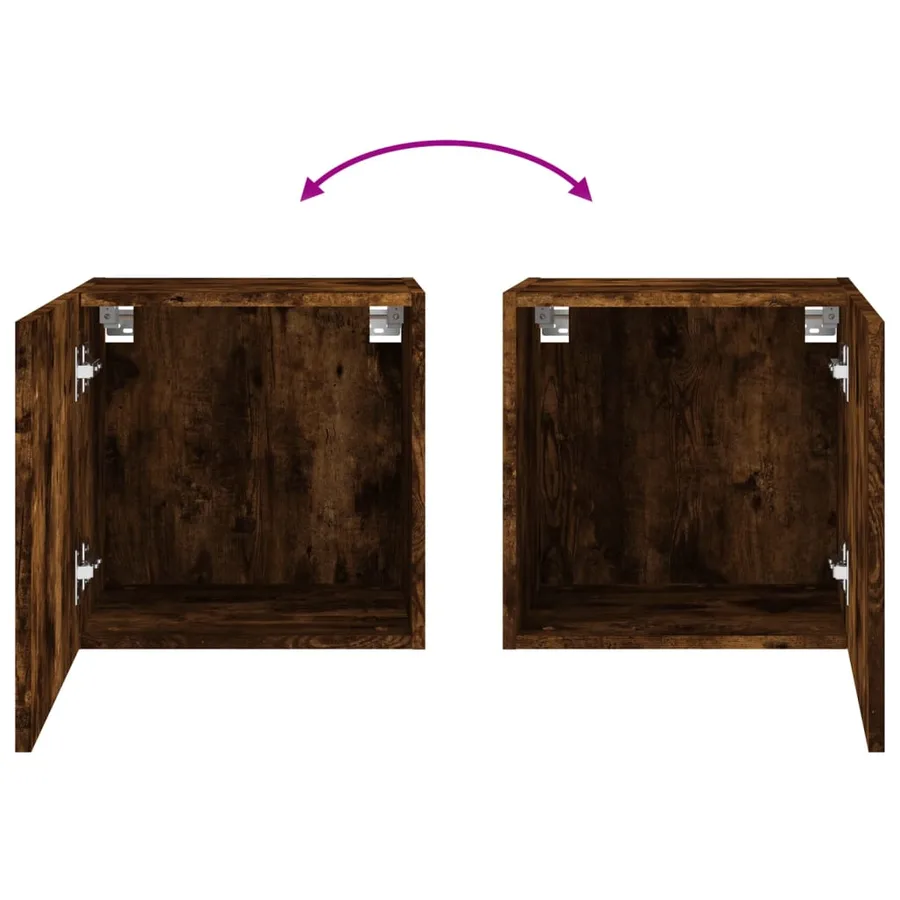 Meuble TV mural chêne fumé 40,5x30x40 cm bois d'ingénierie - 10