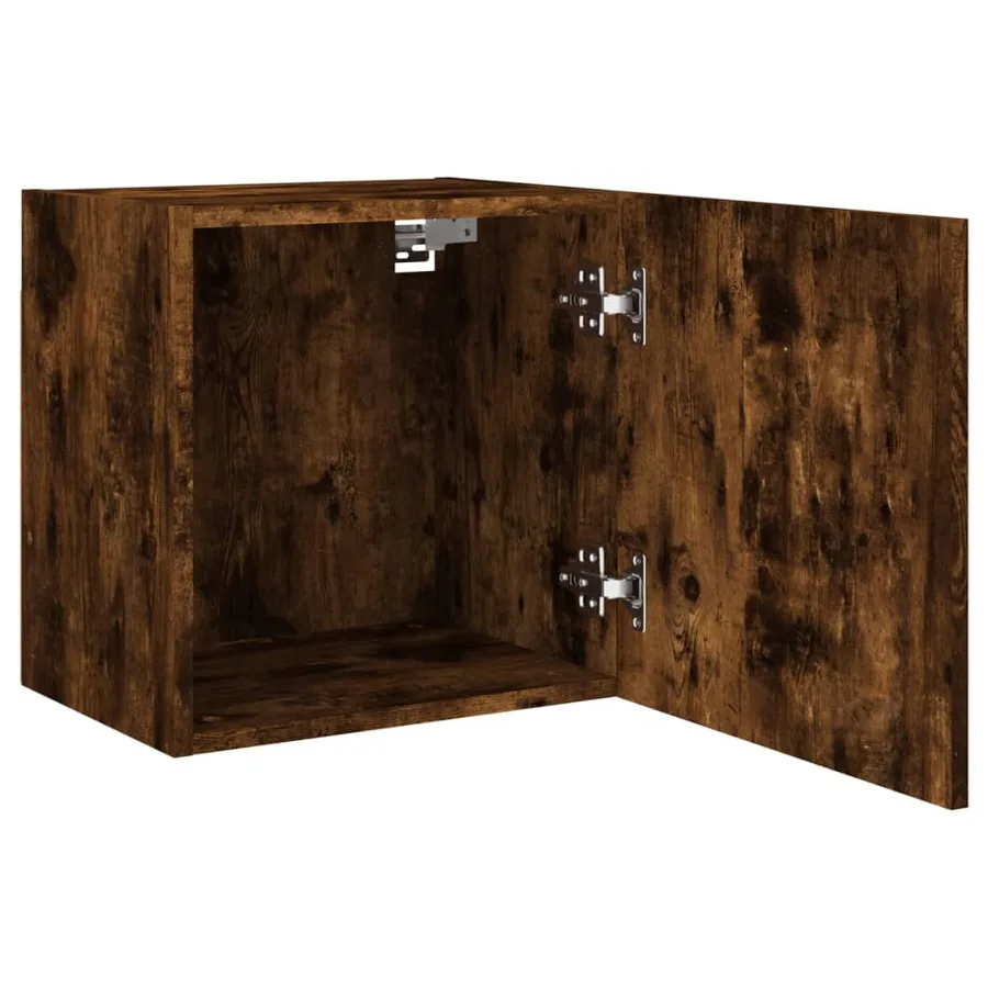 Meuble TV mural chêne fumé 40,5x30x40 cm bois d'ingénierie - 6