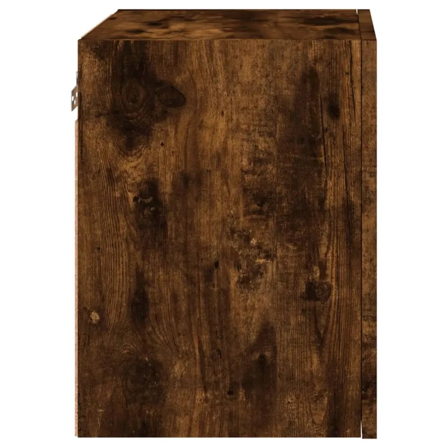 Meuble TV mural chêne fumé 40,5x30x40 cm bois d'ingénierie - 8