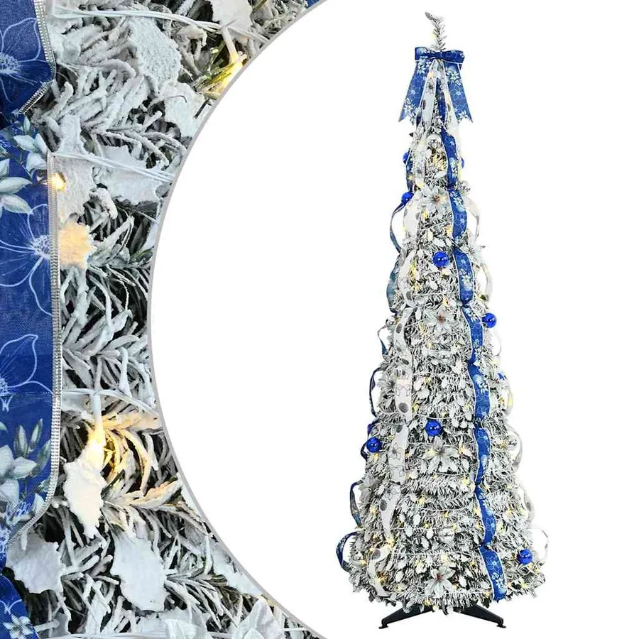 Sapin de Noël artificiel avec 150 LED Blanc 180 cm PVC - 2