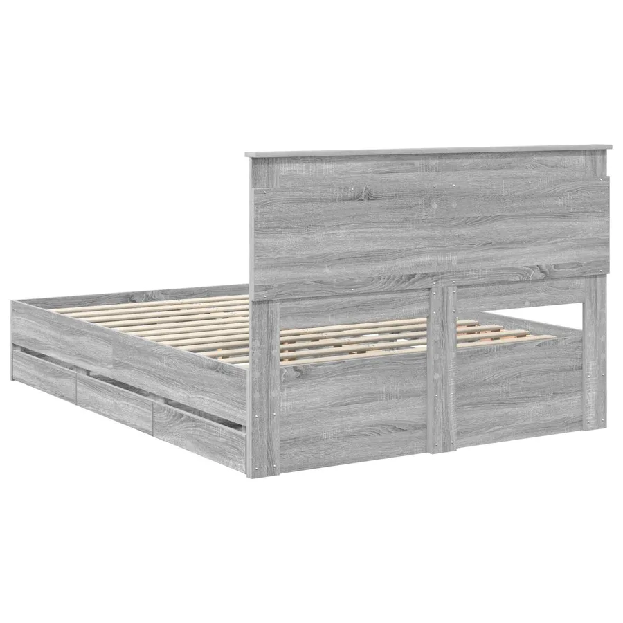 Cadre de lit Gris Sonoma 140 x 200 cm Bois Ingénierie - 10