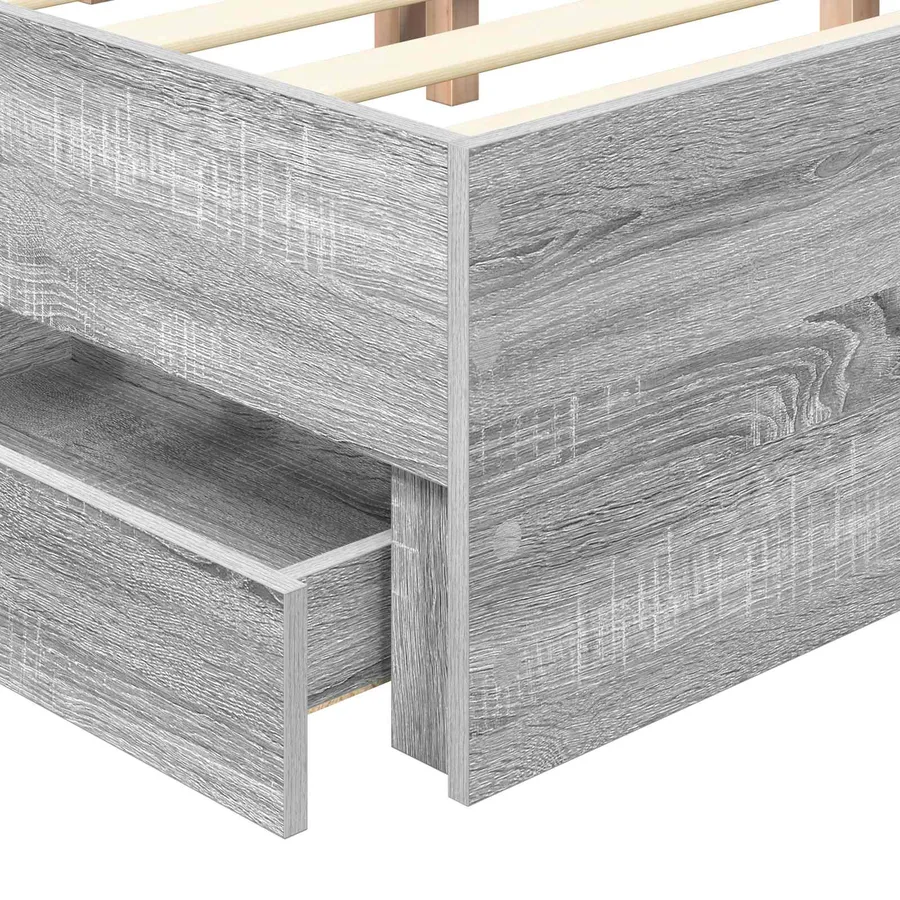 Cadre de lit Gris Sonoma 140 x 200 cm Bois Ingénierie - 11