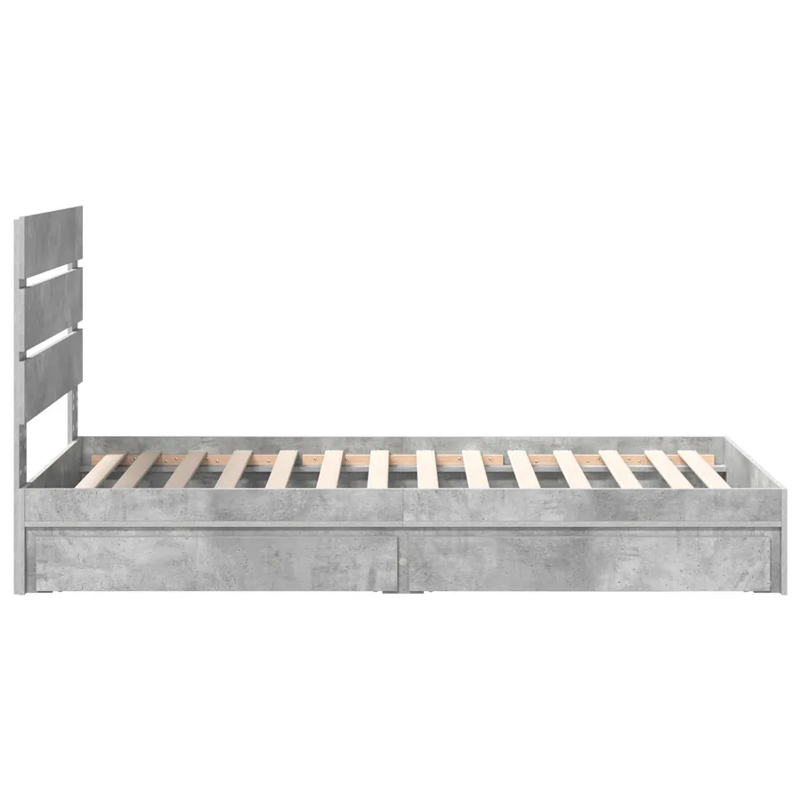 Lit de Rangement Gris béton 90 x 190 cm Bois d'ingénierie - 9
