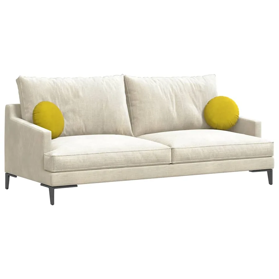 Coussins de siège 2 pcs Jaune Ø30 x 13 cm Velours - 3