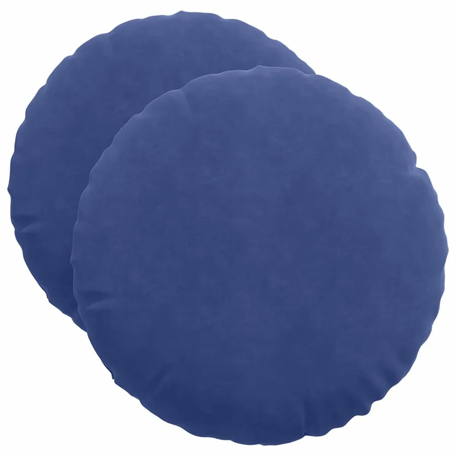 Coussins de siège 2 pcs Bleu police Ø50 x 19 cm Velours - 2
