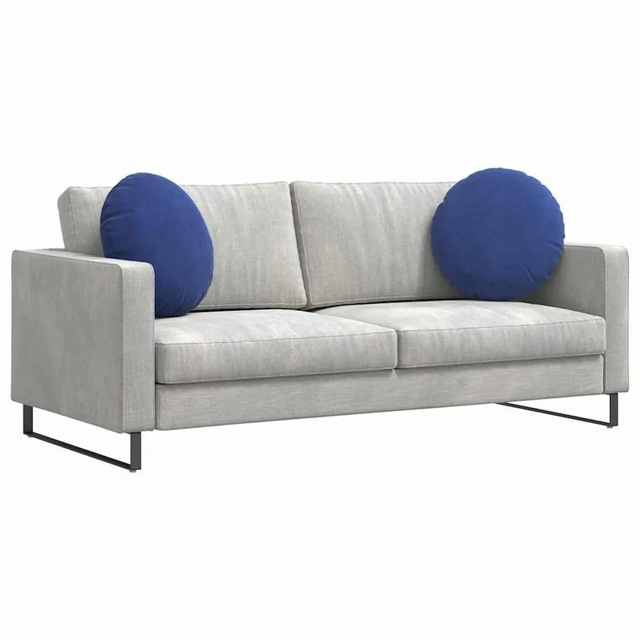 Coussins de siège 2 pcs Bleu police Ø50 x 19 cm Velours - 3