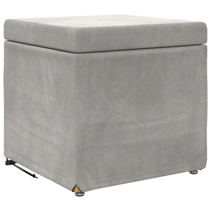 Tabouret Gris clair 41 x 41 x 40 cm Velours et Bois Composite - 2