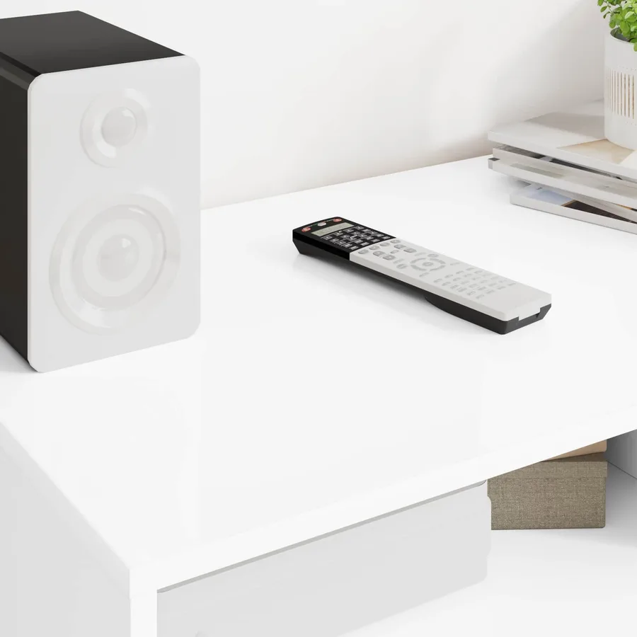 Meuble TV avec tiroir Blanc 100 x 48 x 43 cm Bois d'ingénierie - 4