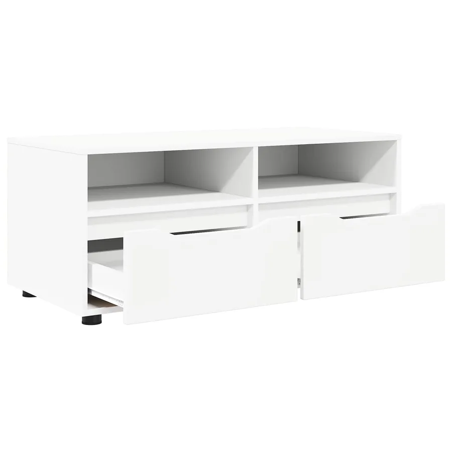 Meuble TV avec tiroir Blanc 100 x 48 x 43 cm Bois d'ingénierie - 5