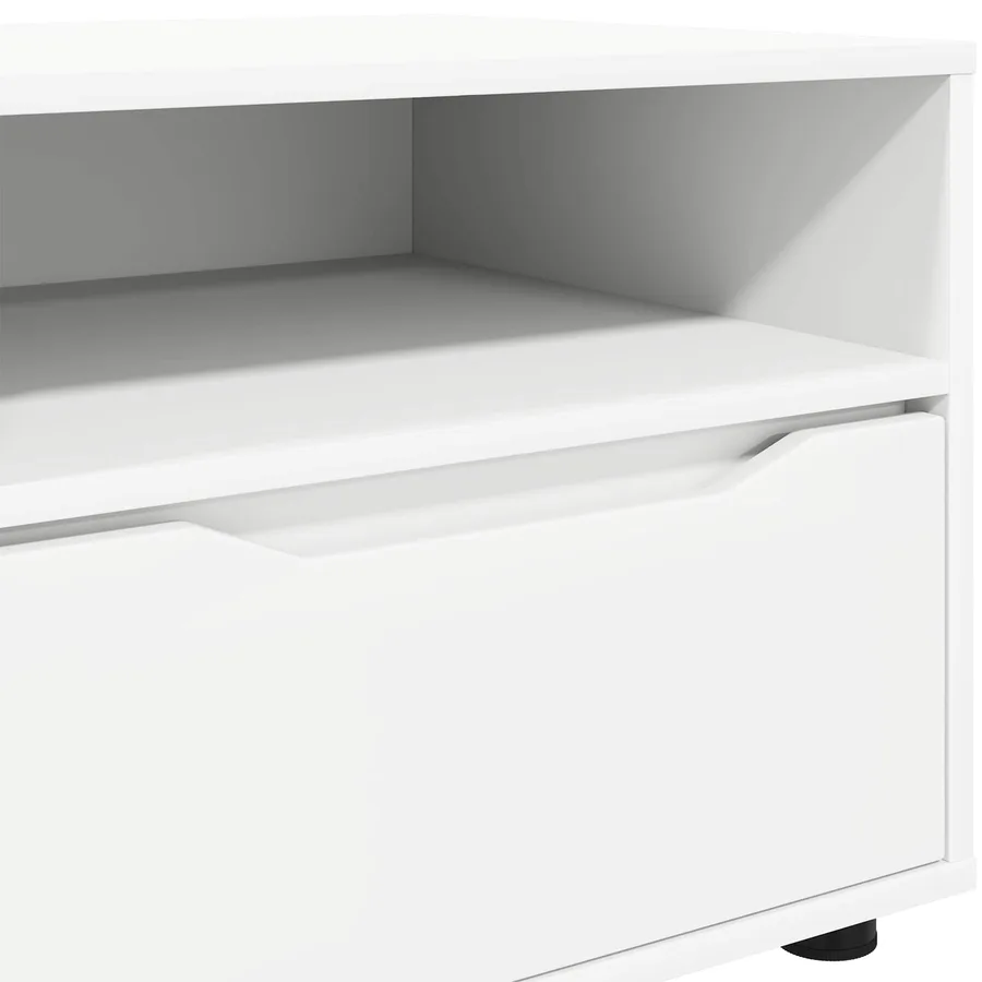 Meuble TV avec tiroir Blanc 100 x 48 x 43 cm Bois d'ingénierie - 8