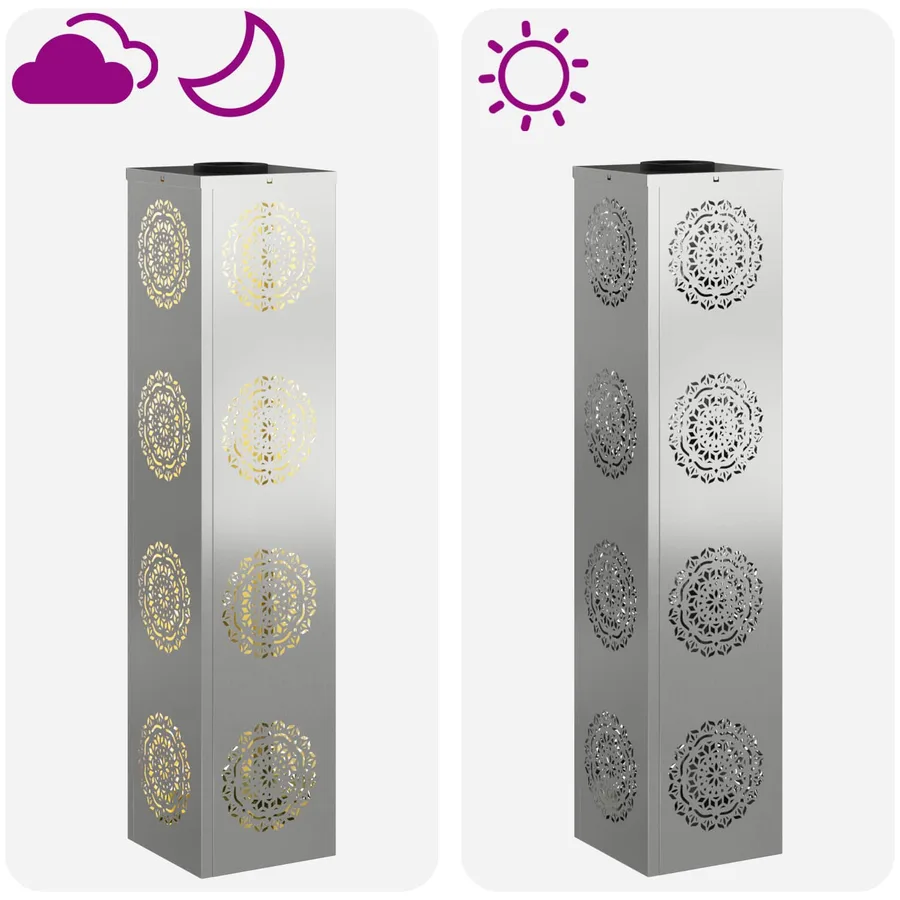 Lumière de chemin LED solaire 2 pcs Blanc chaud 18 x 18 x 80 cm - 13