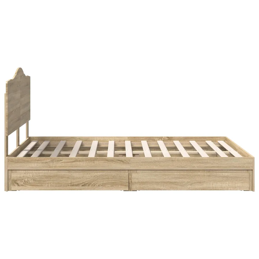 Lit de Rangement Chêne Sonoma 160 x 200 cm Bois d'ingénierie - 9
