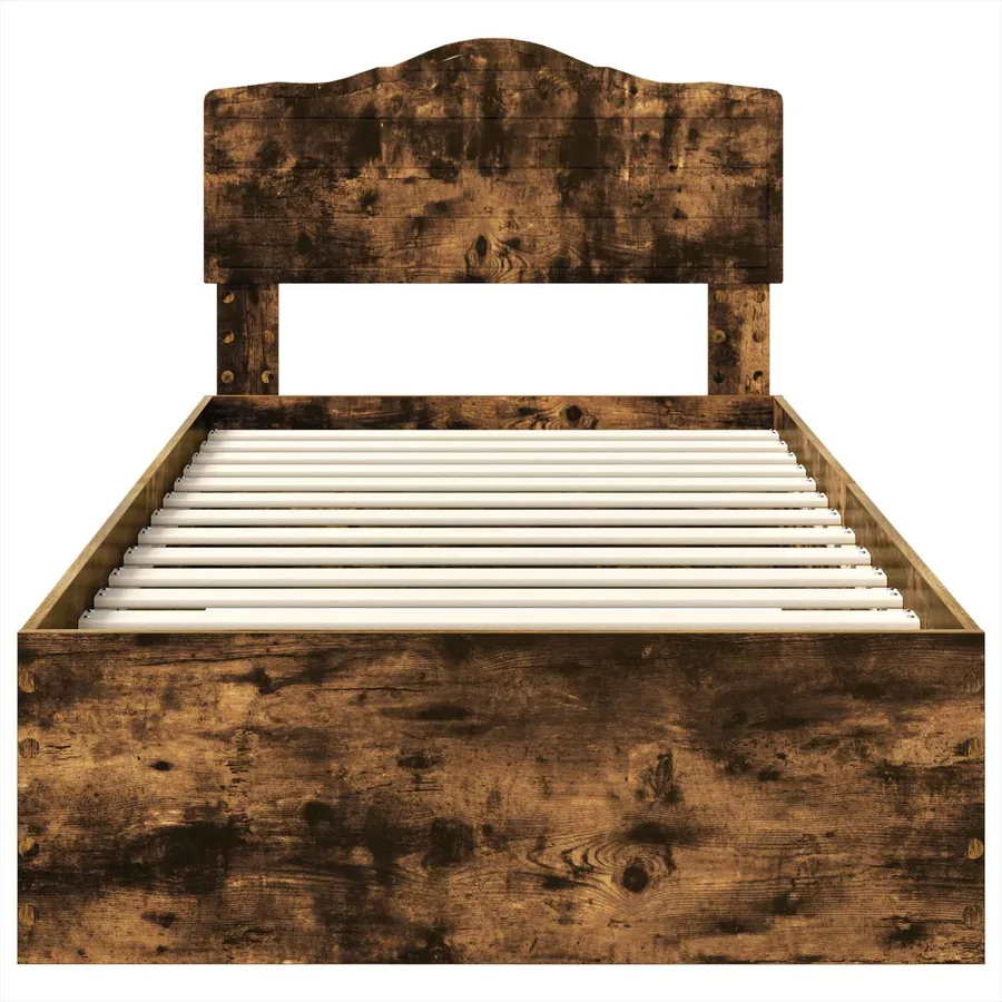 Cadre de lit Chêne fumé 100 x 200 cm Bois d'ingénierie - 7