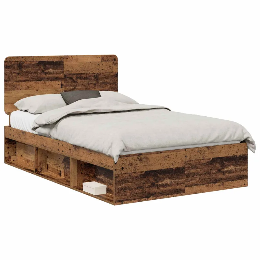 Cadre de lit Bois ancien 135 x 190 cm Bois de pin massif - 2