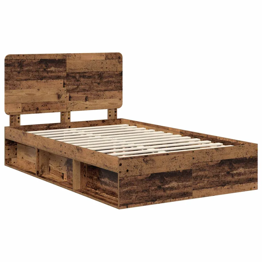 Cadre de lit Bois ancien 135 x 190 cm Bois de pin massif - 4