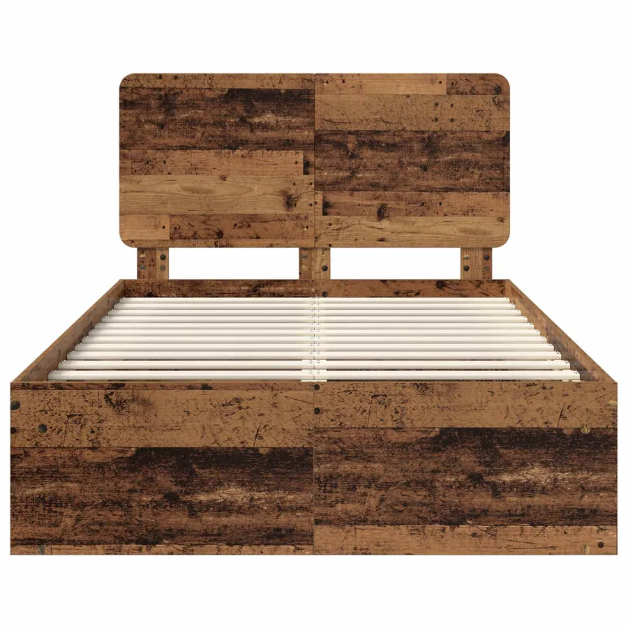 Cadre de lit Bois ancien 135 x 190 cm Bois de pin massif - 7