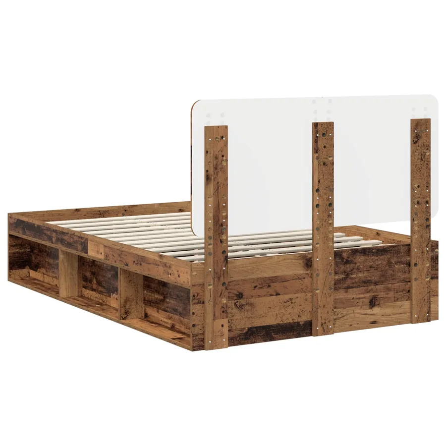 Cadre de lit Bois ancien 135 x 190 cm Bois de pin massif - 9