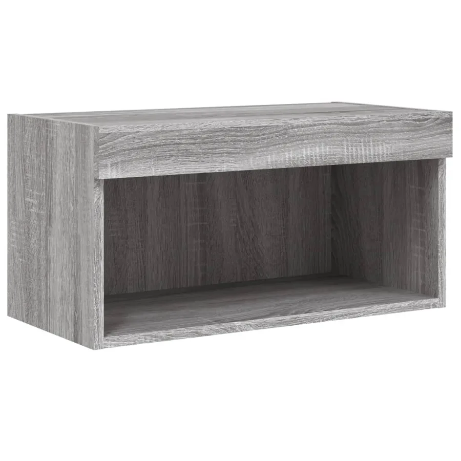 Meuble TV avec lumières LED sonoma gris 60x30x30 cm - 7