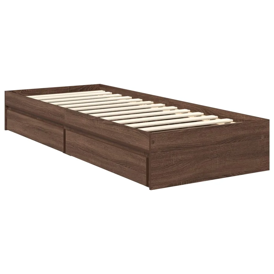 Lit de Rangement Chêne brun 70 x 190 cm Bois d'ingénierie - 6