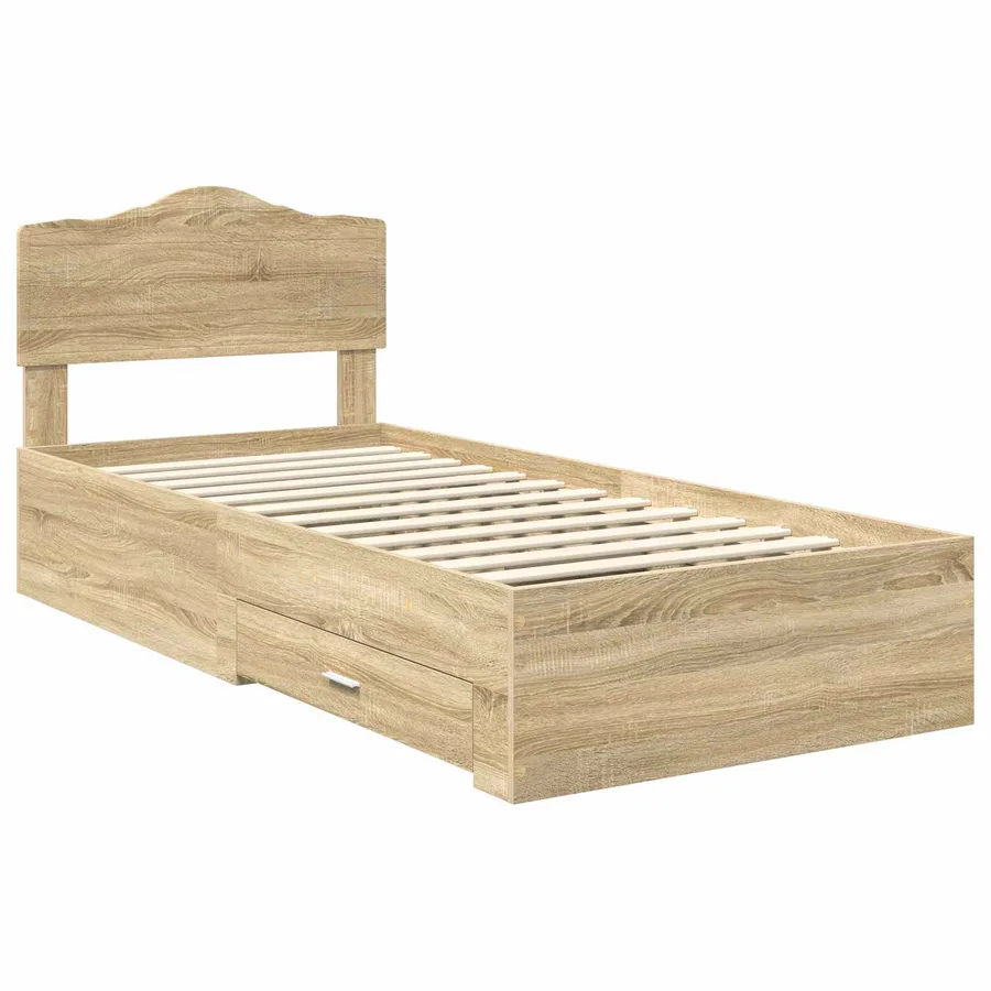 Cadre de lit Chêne Sonoma 100 x 200 cm Bois d'ingénierie - 4