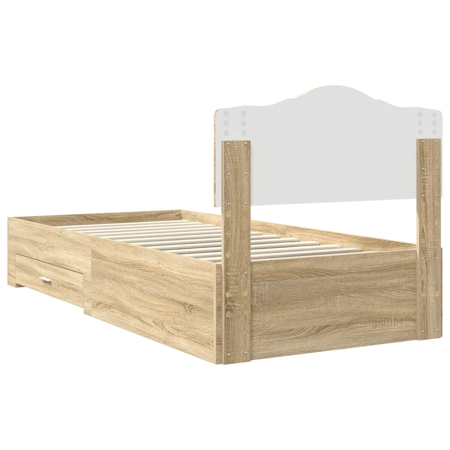 Cadre de lit Chêne Sonoma 100 x 200 cm Bois d'ingénierie - 9