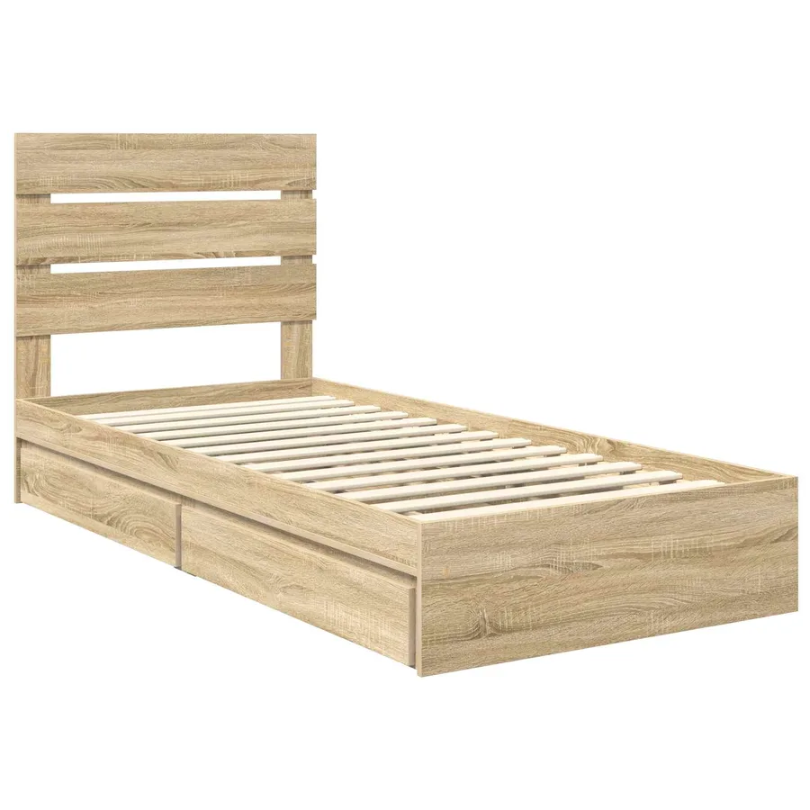 Lit de Rangement Chêne Sonoma 90 x 200 cm Bois d'ingénierie - 4
