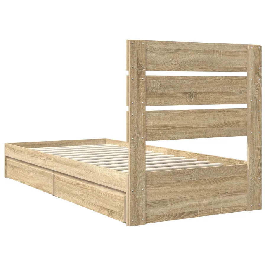 Lit de Rangement Chêne Sonoma 90 x 200 cm Bois d'ingénierie - 8