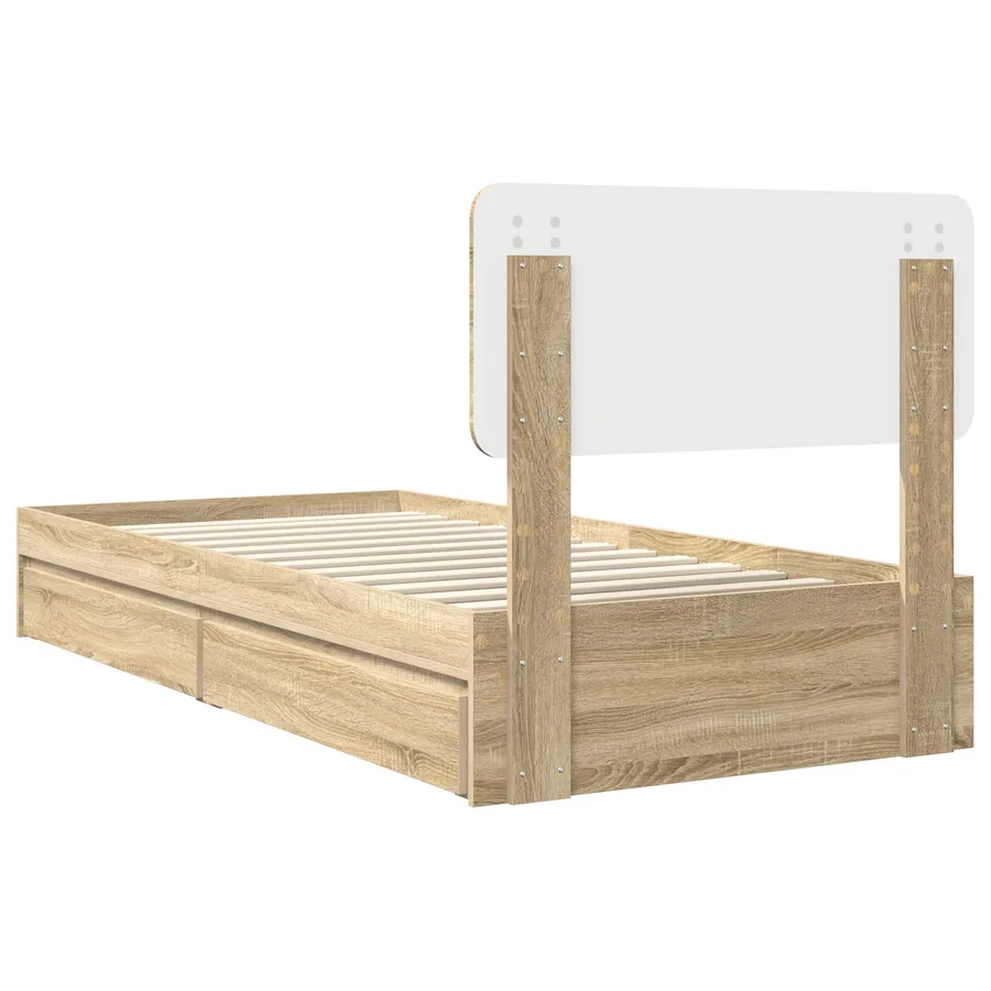 Lit de Rangement Chêne Sonoma 90 x 200 cm Bois d'ingénierie - 10
