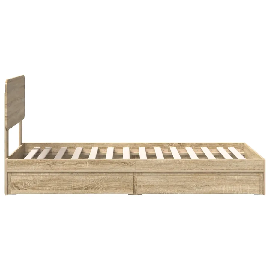 Lit de Rangement Chêne Sonoma 90 x 200 cm Bois d'ingénierie - 9