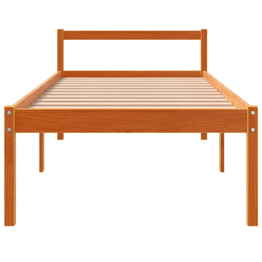Lit pour personne âgée cire marron 90x200 cm bois de pin massif - 4