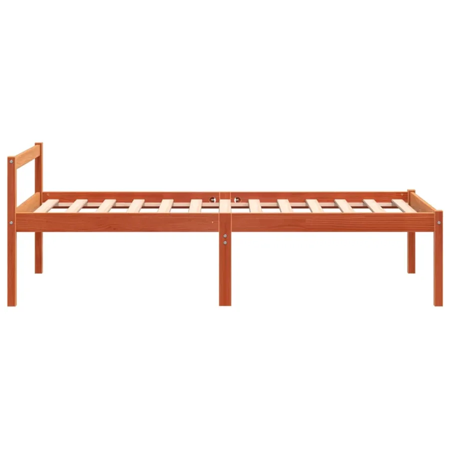 Lit pour personne âgée cire marron 90x200 cm bois de pin massif - 5