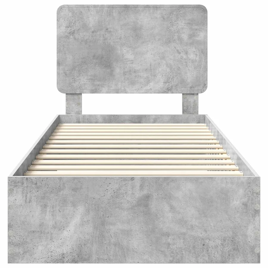 Cadre de lit Gris béton 100 x 200 cm Bois d'ingénierie - 7