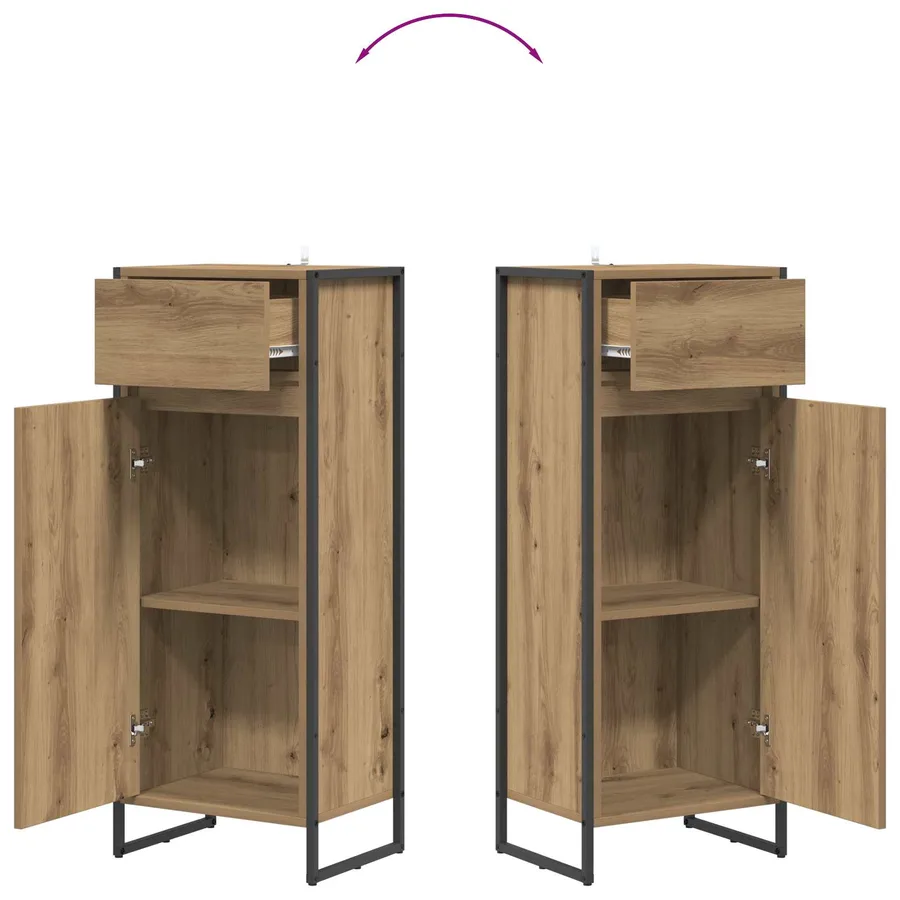 Cabinet de salle de bain Chêne artisan 40 x 30 x 100 cm - 10