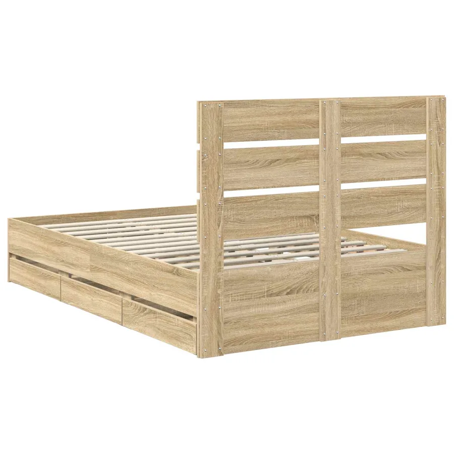 Cadre de lit Chêne Sonoma 120 x 190 cm Bois Ingénierie - 10
