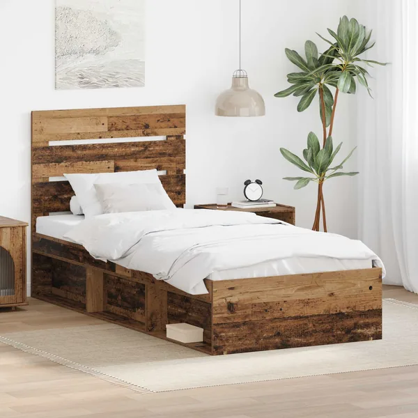 Cadre de lit Bois ancien 90 x 200 cm Bois de pin massif